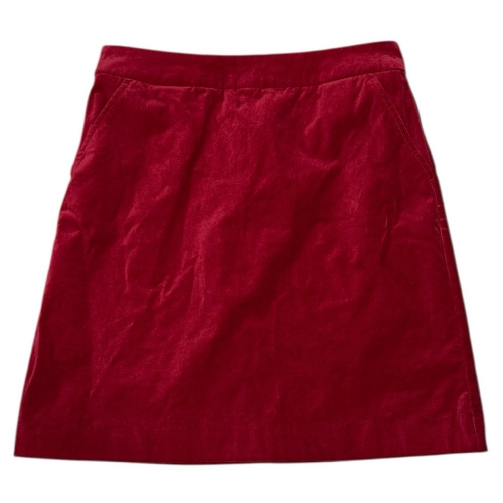 Boden Red Velvet Mini Skirt | Size US 2 | Holiday Party Preppy Classic